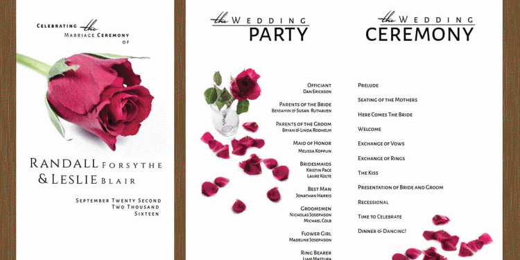 How a wedding programme should and shouldn’t be done