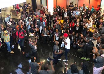 FLASHMOB: Ugandan man proposes to girlfriend at International Conference