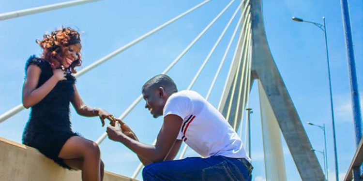 Man proposes at the new Jinja Nile Bridge