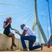 Man proposes at the new Jinja Nile Bridge