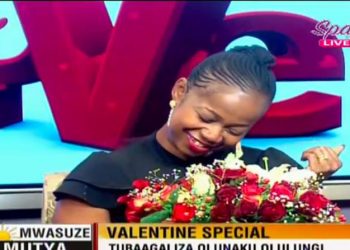Dembe FM’s Ruth Kalibala’s husband suprises her on live TV for Valentine