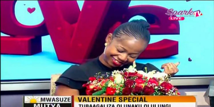 Dembe FM’s Ruth Kalibala’s husband suprises her on live TV for Valentine