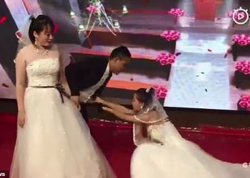 Ex-girlfriend crashes a couple’s wedding wearing a bridal gown