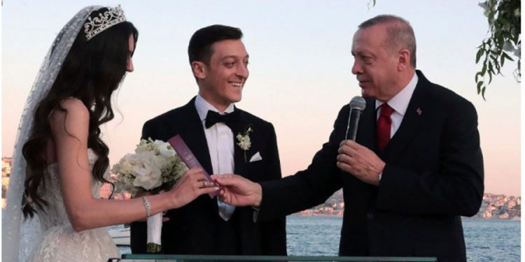 Turkish president plays bestman at Mesut Ozil’s wedding