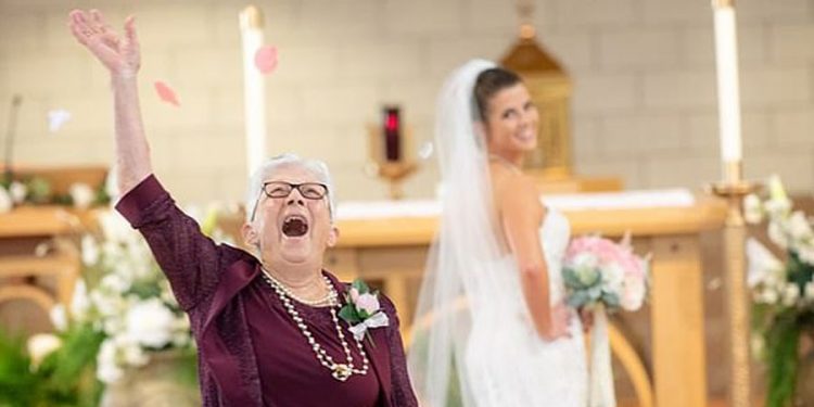 83-year-old Grandmother made flower girl at grand daughter’s wedding ceremony