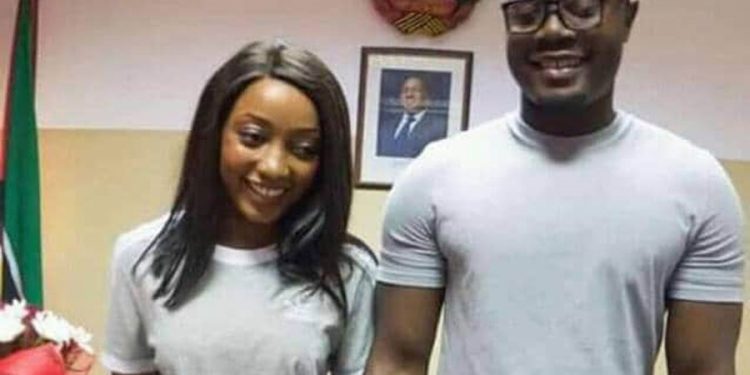 Couple weds dressed in training suits and sneakers