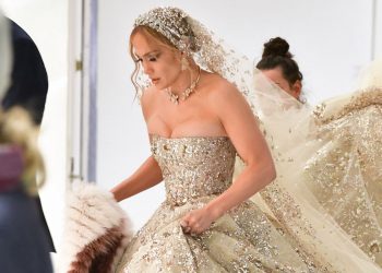 Jennifer Lopez stuns in glamorous wedding dress