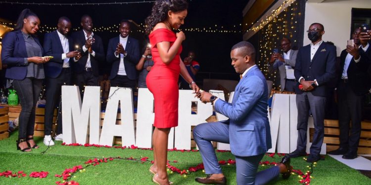 Journalist Canary Mugume proposes to girlfriend in private ceremony