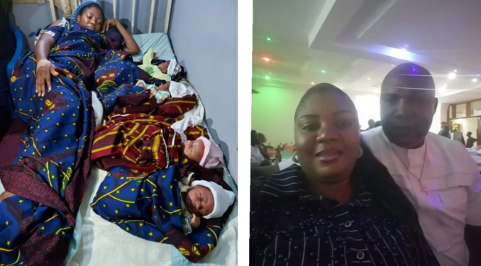 Nigerian couple welcomes quadruplets after 16 years of marriage