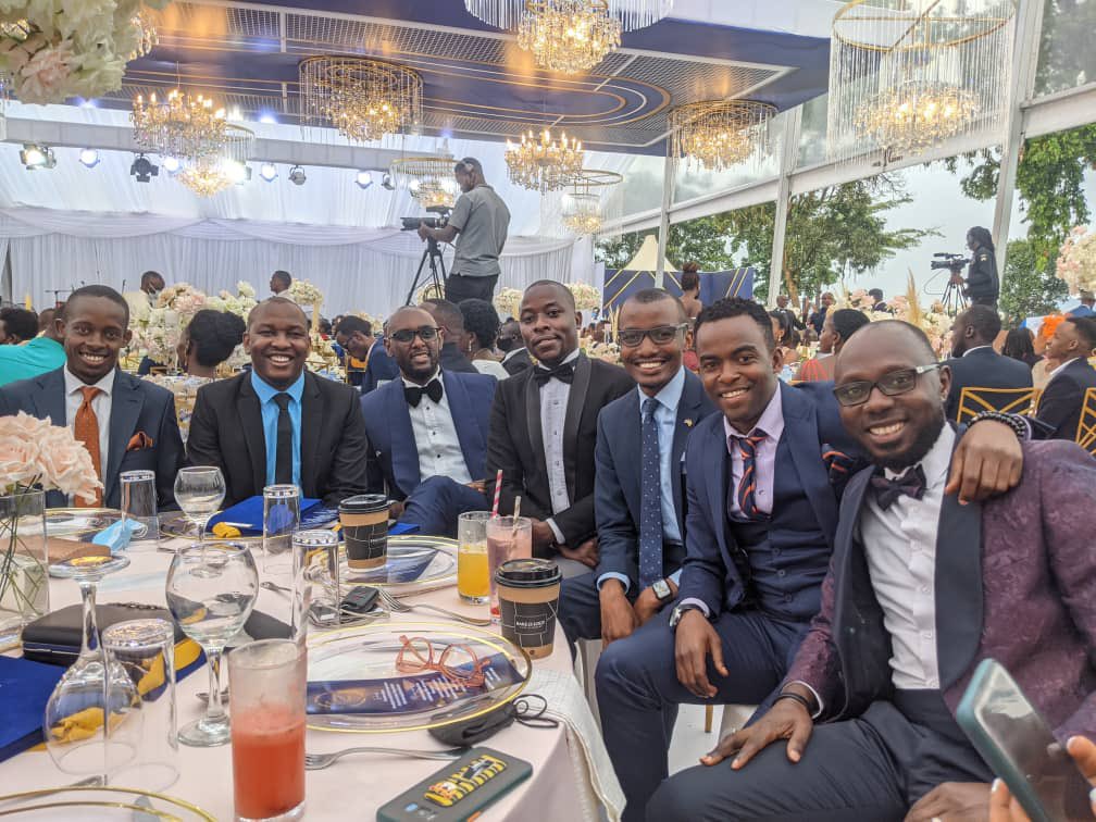 Fellow journalists and friends at the wedding