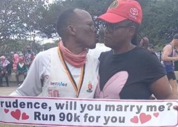 Man runs 90km to ask woman to marry him
