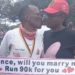 Man runs 90km to ask woman to marry him